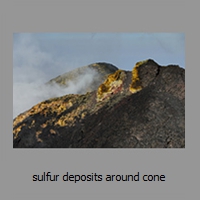 sulfur deposits around cone